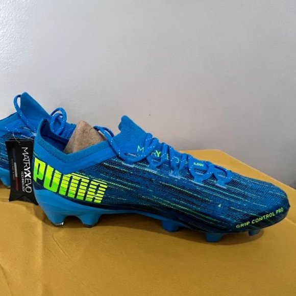Puma Ultra 1.2 FG Firm Ground Boots Blue/Yellow- NWT (no box)